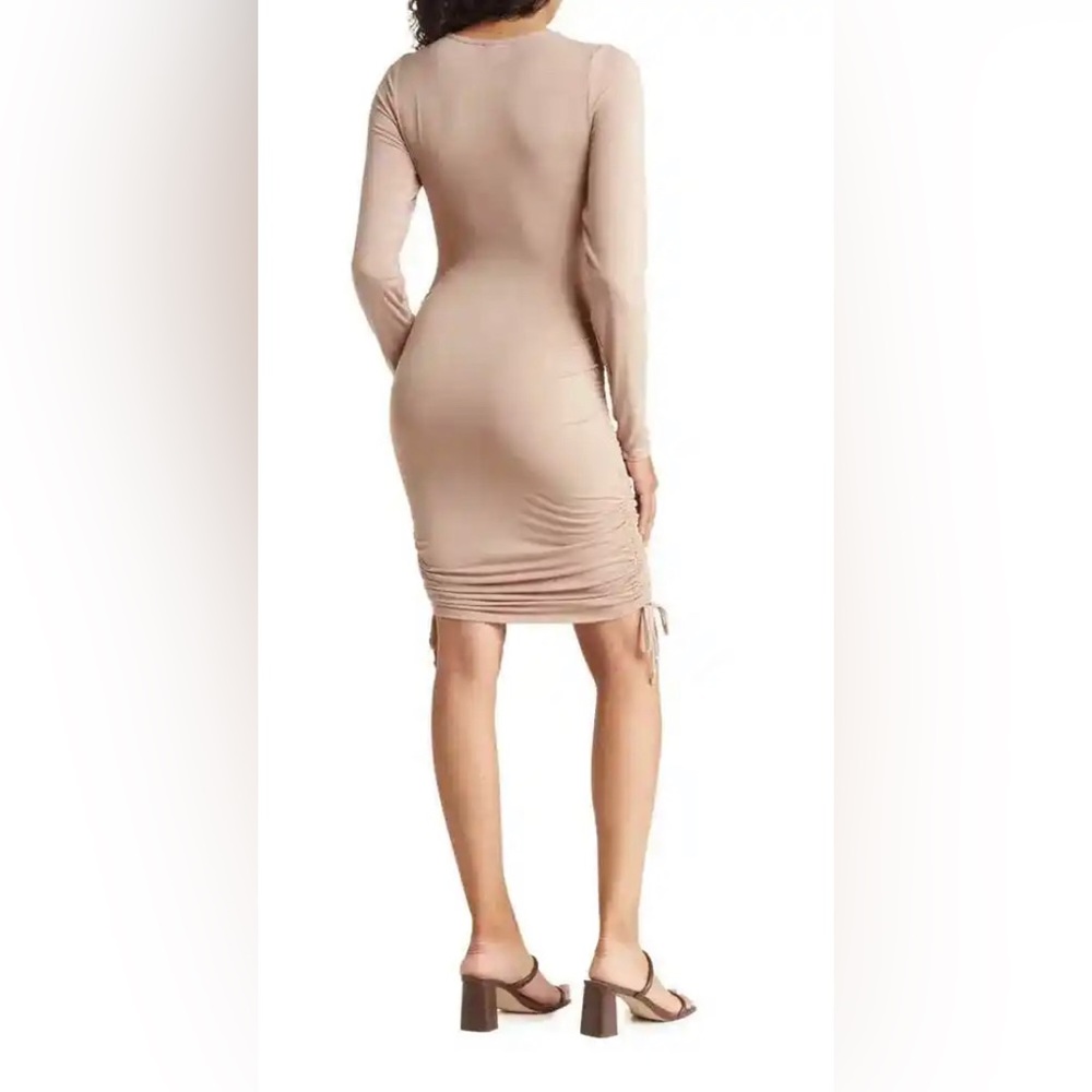 Melrose and Market Side Ruched Long Sleeve Dress Size Medium NWT - Picture 3 of 13